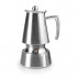 Cafetera Express de acero inoxidable, diseño elegante y asa lateral. Cafetera Express de acero inoxidable, diseño elegante y asa lateral.