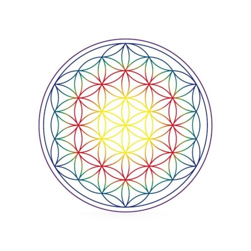 Flor de la vida en colores chacras