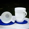 Taza Porcelana Shinno Nature's Design diseño de la flor de la vida en el interior y de su diseño frontal con su asa