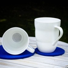 Taza Porcelana Shinno Nature's Design diseño de la flor de la vida en el interior y de su diseño frontal con su asa