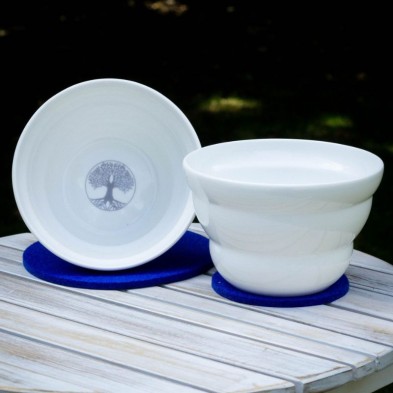 Cuenco de porcelana blanca Shinno Árbol de la Vida Nature's Design con proporción phi