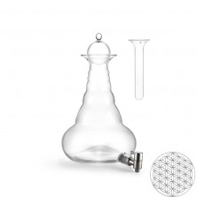 Jarra Beauty 5L Flor Vida Platino con grifo Nature's Design con depósito de vidrio para incluir tus gemas