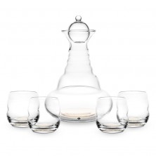 Set Jarra Alladin 4 Vasos Mythos Flor Vida Oro Nature's Design sobre fondo blanco