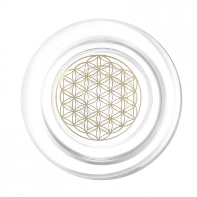 Base de la jarra alladin de la flor de la vida en oro de 24 quilates