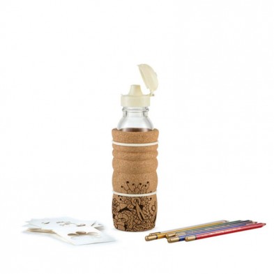 Botella Thank You Kids 500 ml Nature's Design con tapón de bioplástico push pull abierto