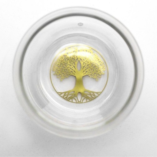 Detalle ampliado del fondo del Vaso Mythos Árbol de la Vida en oro de la marca Nature's Design