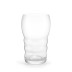 Vaso Galileo vacío de cristal transparente con diseño ondulado y texturizado en los laterales, en posición vertical.