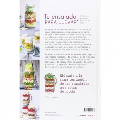 Contraportada del libro TU ENSALADA PARA LLEVAR EN UN TARRO Bérengère Abraham