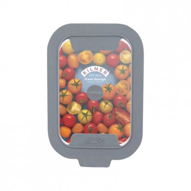 Detalle de la tapa con válvula del Tupper ecologico FRESH STORAGE Kilner 600 ml con hoja informativa en su interior