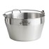 Olla para mermeladas Kilner de acero inoxidable con asa y marcas de medición en el interior.