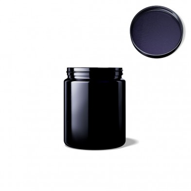 Tarro de boca ancha Saturn 250 ml Miron VioletGlass con tapa abierta vista interior