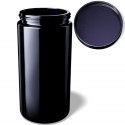 Tarro de boca ancha Saturn 1L Miron VioletGlass con la tapa abierta y vista interior