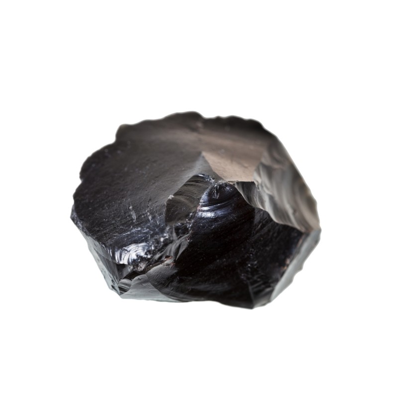 Piedra volcánica obsidiana negra