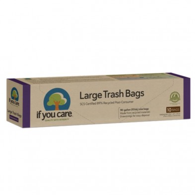 Bolsas de basura de plástico reciclado 50L If You Care en packaging de cartón