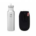 Botella de titanio Sport 700 ml Keith con su funda de protección justo al lado