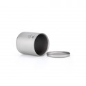 Taza de titanio doble pared y tapa 220 ml Keith posición horizontal