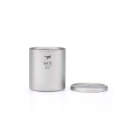Taza de titanio doble pared y tapa 220 ml Keith sin tapa