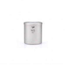 Taza de titanio doble pared y tapa 220 ml Keith