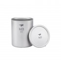 Taza de titanio doble pared y tapa 450 ml Keith con la tapa quitada