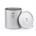 Taza de titanio doble pared y tapa 600 ml Keith sin la tapa