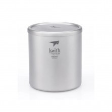 Taza de titanio doble pared y tapa 600 ml Keith