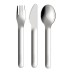 Cada Set cubiertos infantiles Zoku incluye: cuchara, cuchillo y tenedor