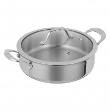 ALLROUND cazuela de acero inoxidable 3L Kuhn Rikon de acero inoxidable 18/10 y 24 cm de diámetro