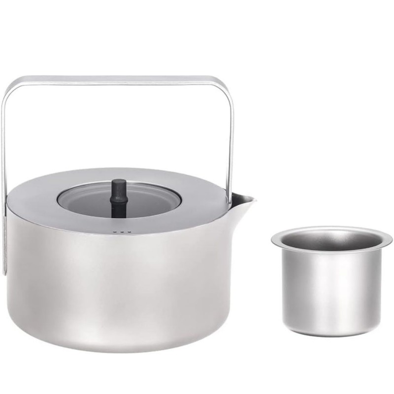 Hervidor tetera con filtro titanio 950 ml Keith con su filtro en un lateral