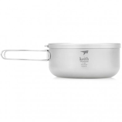 Lunch box de titanio 1L Keith con el mango abierto