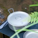 Olla baja de titanio 1800 ml Keith con tapa puesta