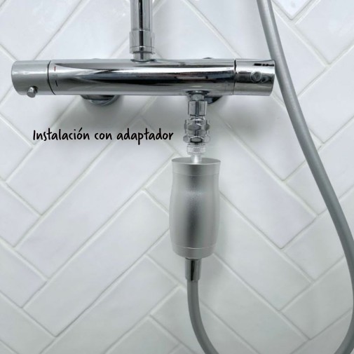 Adaptador Acala Quell Duschwohl instalado con adaptador