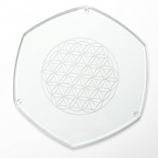 Plato Bandeja flor de la vida grabada en láser Natures Design