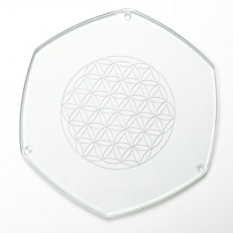 Plato Bandeja flor de la vida grabada en láser Natures Design