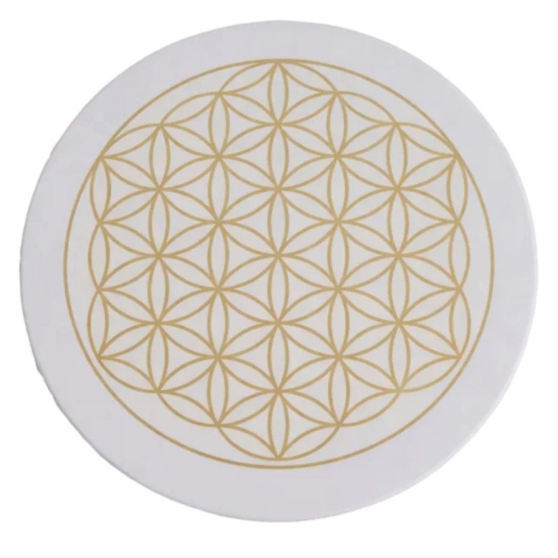 Plato bandeja de piedra natural Flor de la Vida