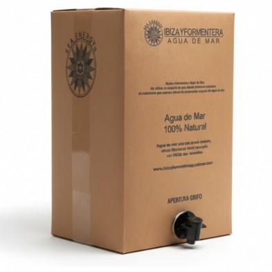 Agua de mar microfiltrada Ibiza y Formentera 15L en envase bag in box con grifo dispensador