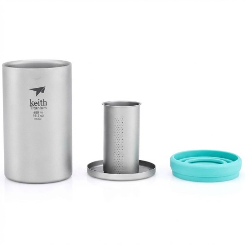 Partes de la Taza de titanio con infusor Keith