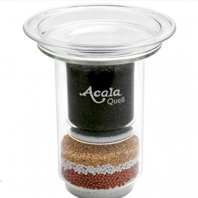 Filtro de vidrio AcalaQuell Mini 5L vista ampliada completamente relleno Filtro de vidrio AcalaQuell Mini 5L vista ampliada completamente relleno