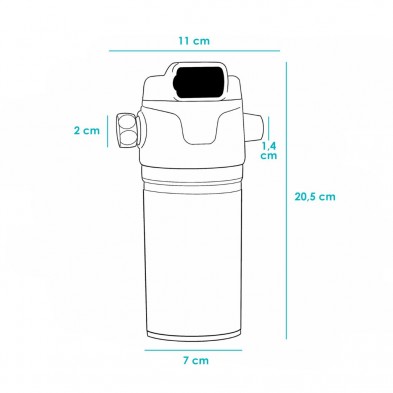 Dimensiones del Filtro de ducha Alkanatur Dimensiones del Filtro de ducha Alkanatur