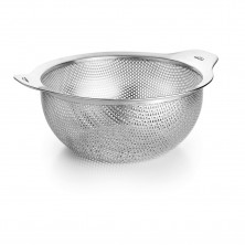 Escurridor Inox 22 cm Lacor con dos asas en vista frontal con fondo en blanco