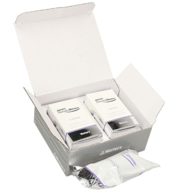Packaging abierto del Pack 2 repuestos filtro ducha terapéutica Waters con aroma a lavanda