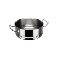 Accesorio de recambio de acero inoxidable para cocinar al vapor, con asas y base perforada de 20 cm de diámetro.