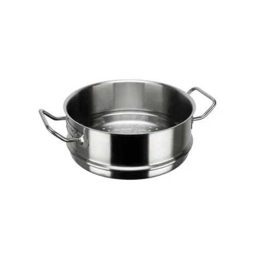 Accesorio de recambio de acero inoxidable para cocinar al vapor, con asas y base perforada de 20 cm de diámetro.