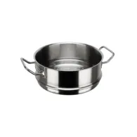 Accesorio de recambio de acero inoxidable para cocinar al vapor, con asas y base perforada de 20 cm de diámetro.