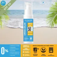 Protector solar natural SPF 50 fluido Biocenter 100 ml flyer informativo