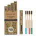Packaging individuall en cartón y del pack de los 4 cepillos Biocenter de bambú