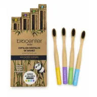 Cepillos Dientes Bambú Niños Carbón Activado Biocenter (Pack 4)