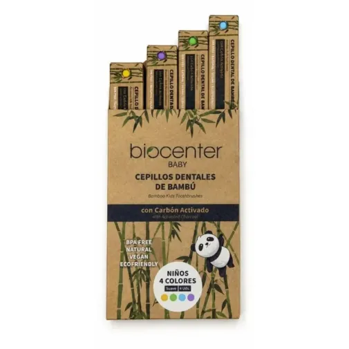 Packaging de cartón de los Cepillos de dientes para niños de bambú Biocenter (Pack 4)