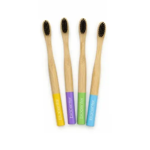Cepillos de dientes para niños de bambú Biocenter (Pack 4)