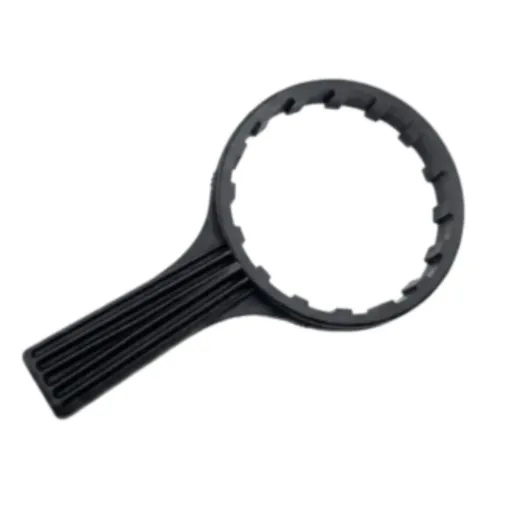 Foto frontal de la llave negra de apertura y cierre para el filtro Sanuno Carbonit Classic y Basic