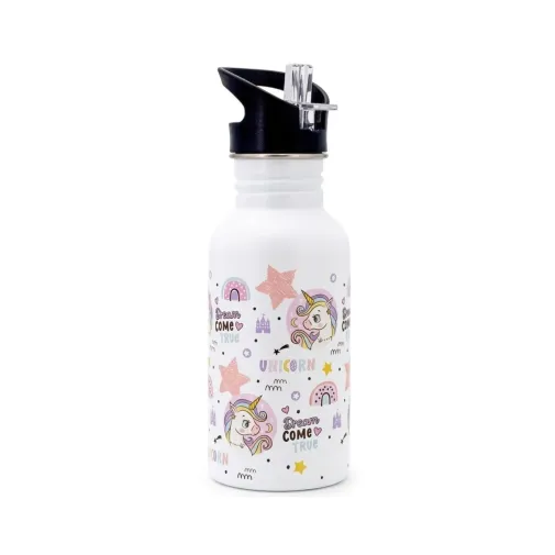 Botella de acero inoxidable con diseños de unicornios